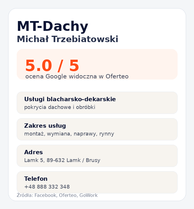 Podsumowanie publicznego profilu MT-Dachy